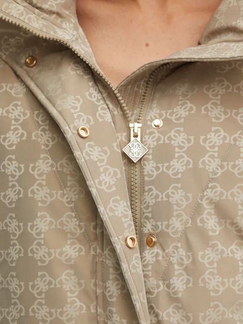 Guess kurtka damska kolor beżowy zimowa V4BL01 WGLW2