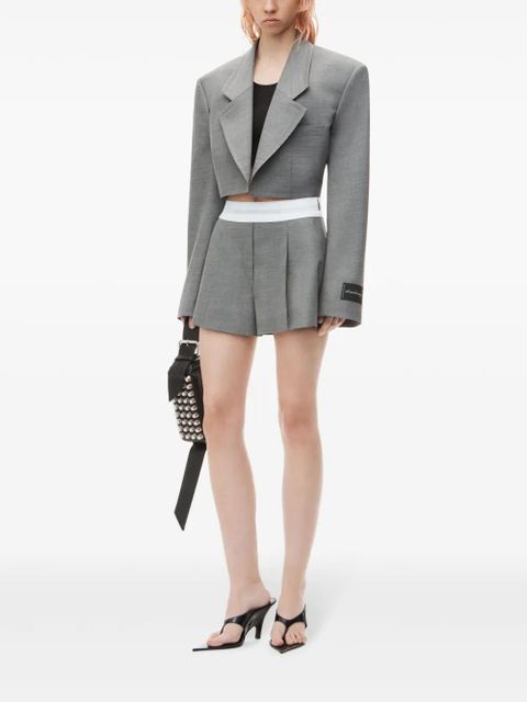 Alexander Wang logo-waistband pleated shorts - Grey - zdjęcie produktu nr 2