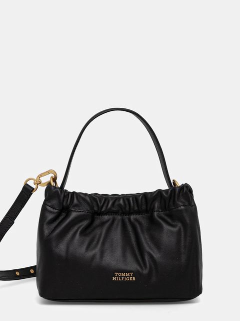 Tommy Hilfiger torebka skórzana kolor czarny AW0AW18306 - zdjęcie produktu nr 1