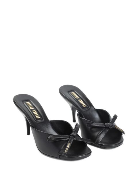 Miu Miu 70mm leather heeled sandals - Black