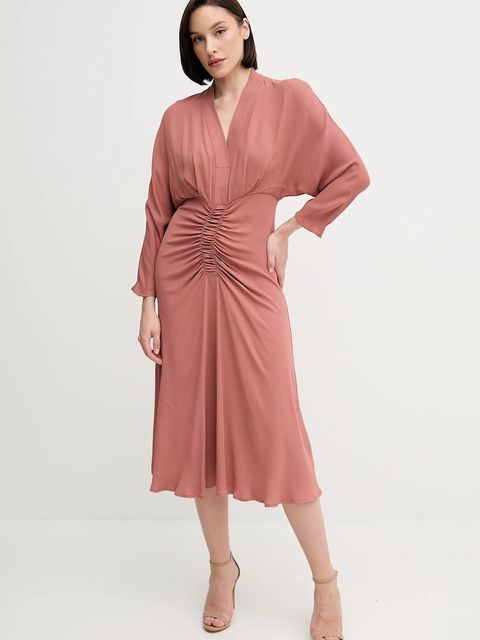 Sandro Ferrone sukienka kolor pomarańczowy maxi prosta S31XBESARAH - zdjęcie produktu nr 2