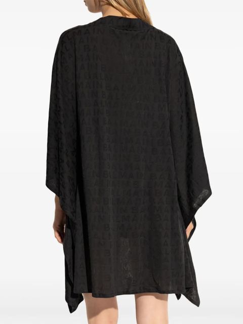 Balmain logo-jacquard beach minidress - Black
