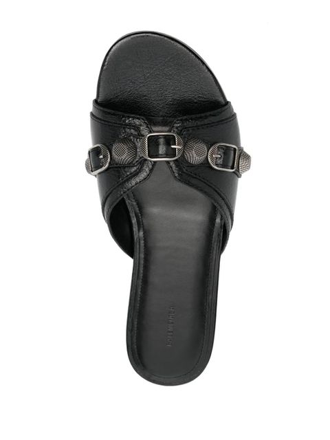 Balenciaga Cagole leather sandals - Black - zdjęcie produktu nr 2