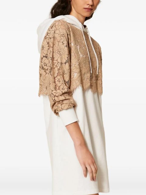 TWINSET lace-detail hooded dress - White - zdjęcie produktu nr 2