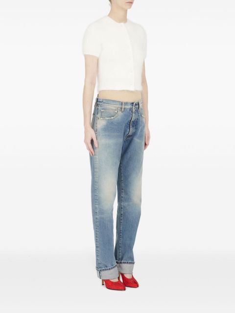 Maison Margiela short-sleeve cropped cardigan - White