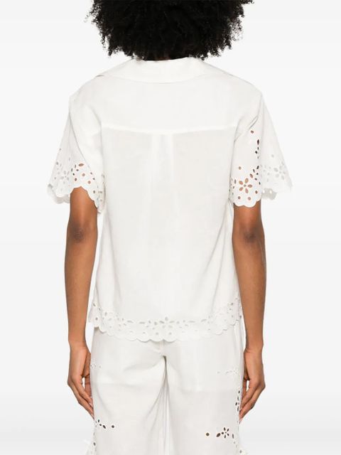 Self-Portrait embroidered shirt - White