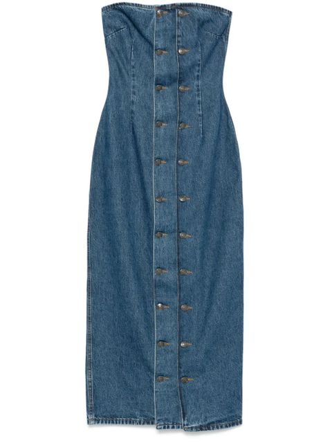 ROTATE BIRGER CHRISTENSEN button-detail denim dress - Blue - zdjęcie produktu nr 1