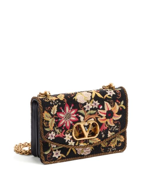 Valentino Garavani Vain embroidered shoulder bag - Black
