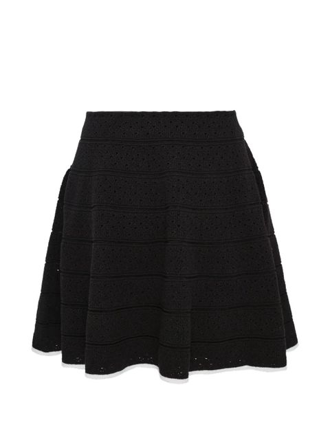 Self-Portrait pointelle-knit mini skirt - Black - zdjęcie produktu nr 2