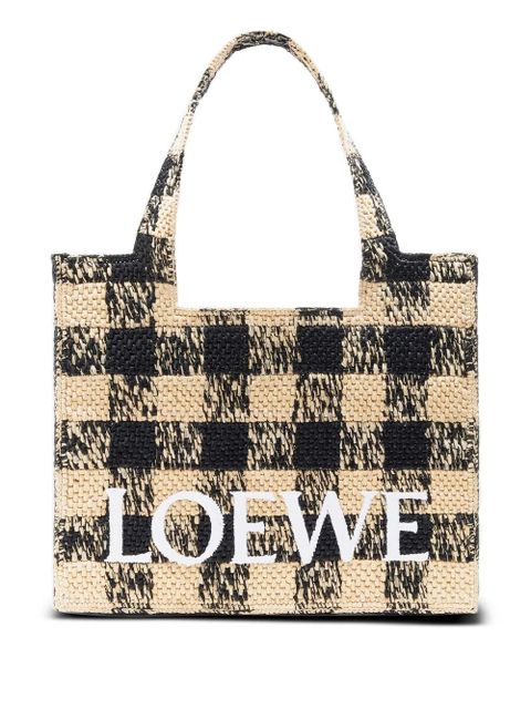 LOEWE Font checkerboard logo large tote bag - Neutrals - zdjęcie produktu nr 1