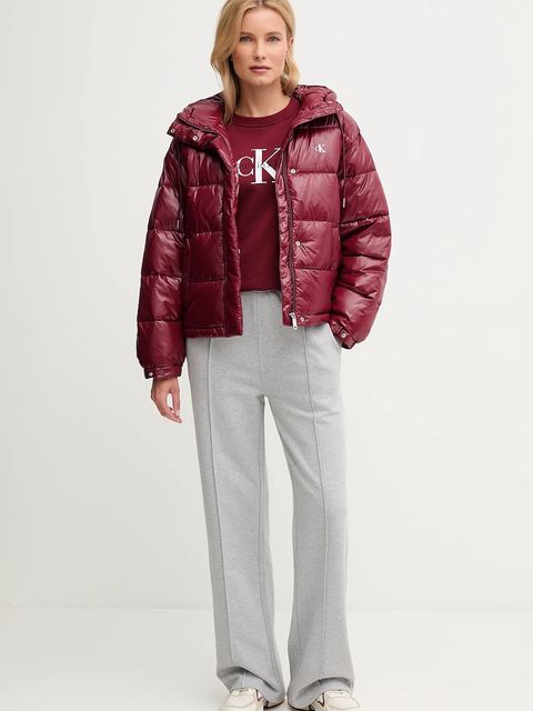 Calvin Klein Jeans bluza damska kolor bordowy z nadrukiem LV047B234G - zdjęcie produktu nr 2