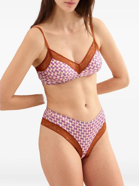ERES Indie geometric-print lace-trimmed bra - Purple - zdjęcie produktu nr 2