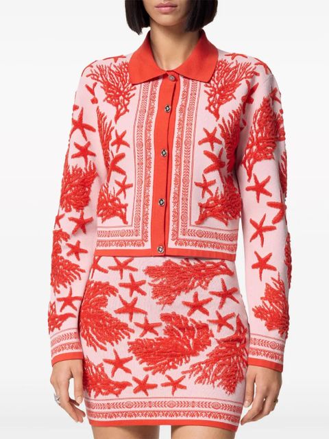 Versace Barocco Sea polo cardigan - Pink