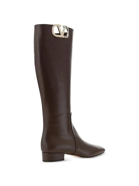 Valentino Garavani VLogo Type leather boots - Brown - zdjęcie produktu nr 2
