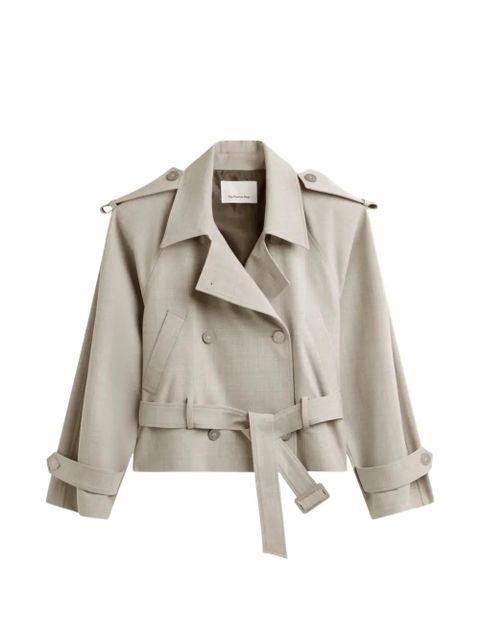 The Frankie Shop double-breasted belted jacket - Neutrals - zdjęcie produktu nr 1