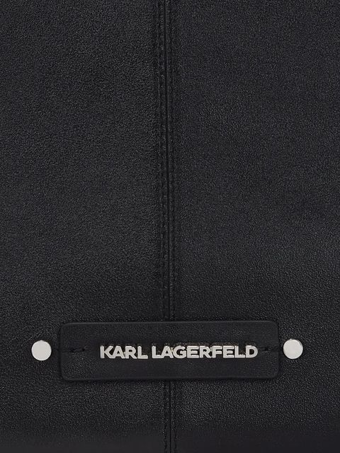 Karl Lagerfeld torebka skórzana K/HARDWARE kolor czarny A3W30080