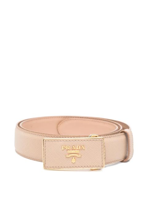 Prada logo-buckle belt - Neutrals - zdjęcie produktu nr 1