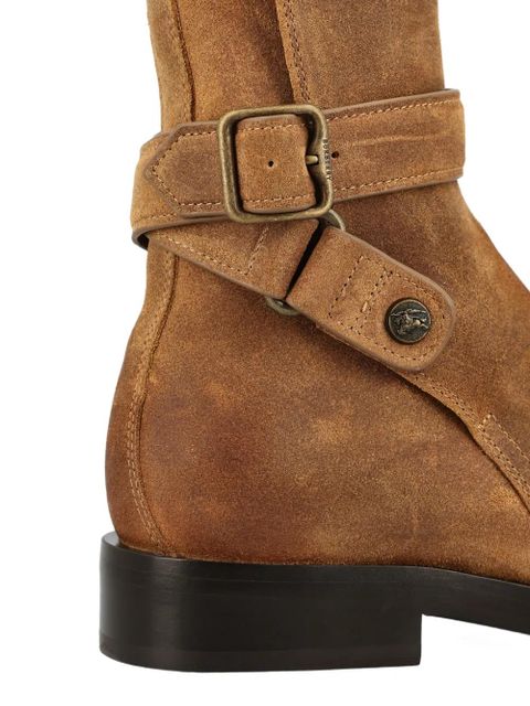 Burberry buckle strap boots - Brown