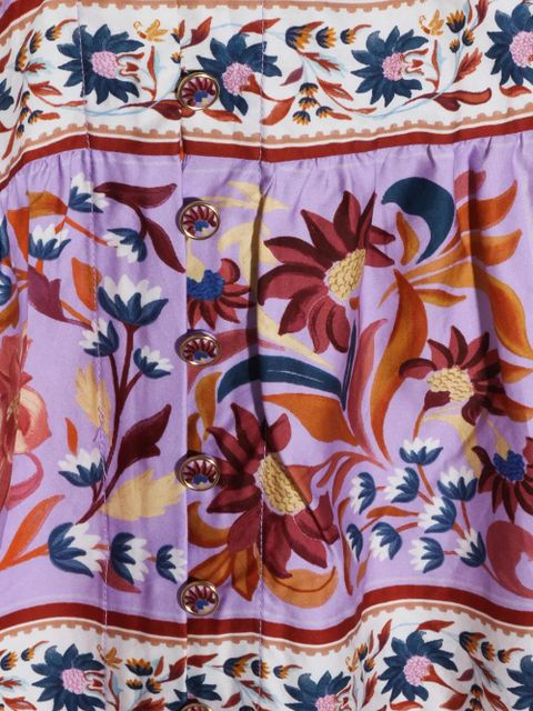 FARM Rio button floral dress - Purple