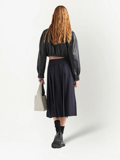 Prada cropped leather jacket - Black