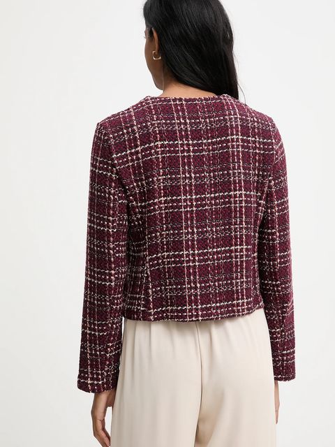 Answear.LAB marynarka kolor bordowy jednorzędowa wzorzysta