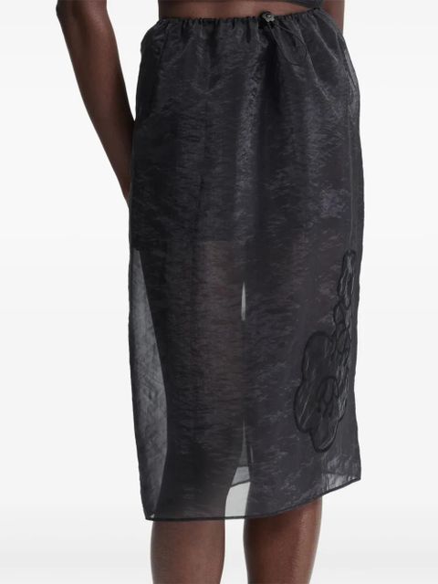 Cecilie Bahnsen Bambi floral-embroidered midi skirt - Black