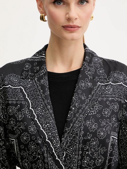 Marella koszula damska kolor czarny regular z kołnierzykiem klasycznym 2523046221200