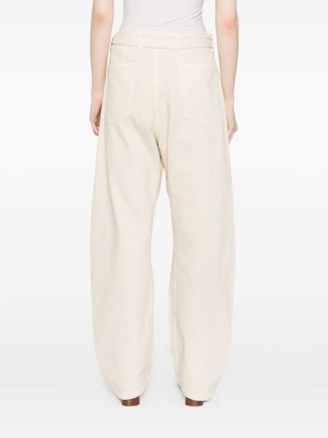 LEMAIRE twisted belted trousers - Neutrals