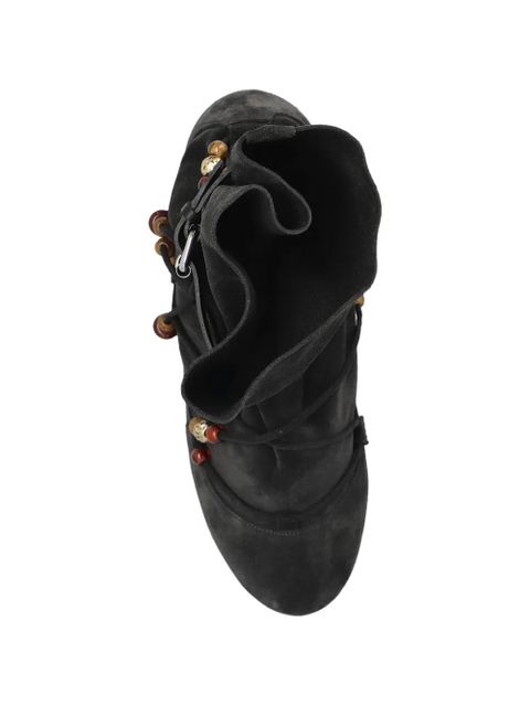 ISABEL MARANT Letiz beaded lace-up boots - Black