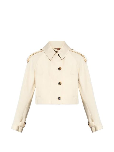 Burberry button-fastening crop jacket - Neutrals - zdjęcie produktu nr 1