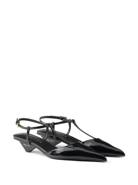 Prada 35mm leather slingback pumps - Black - zdjęcie produktu nr 2