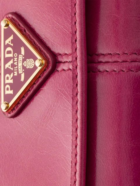 Prada leather wallet with shoulder strap - Pink