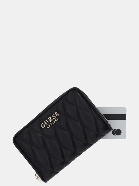 Guess portfel VALLA damski kolor czarny SWQG81 22140