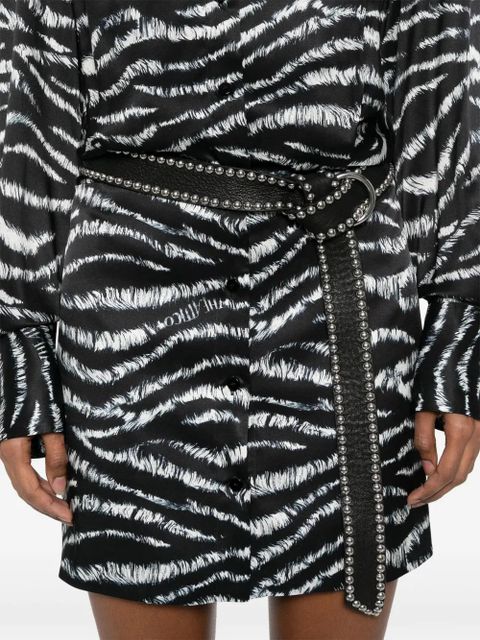 The Attico zebra-print mini dress - Black