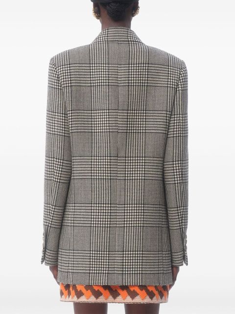 Valentino Garavani houndstooth-pattern virgin-wool blazer - Black