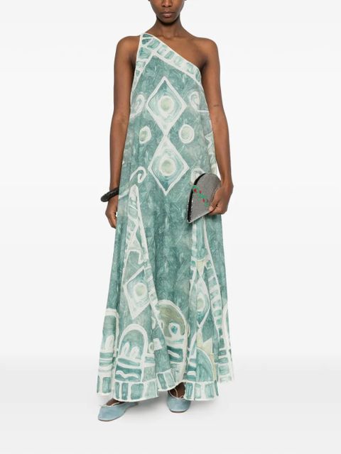 ALEMAIS Samira one shoulder print dress - Green - zdjęcie produktu nr 2
