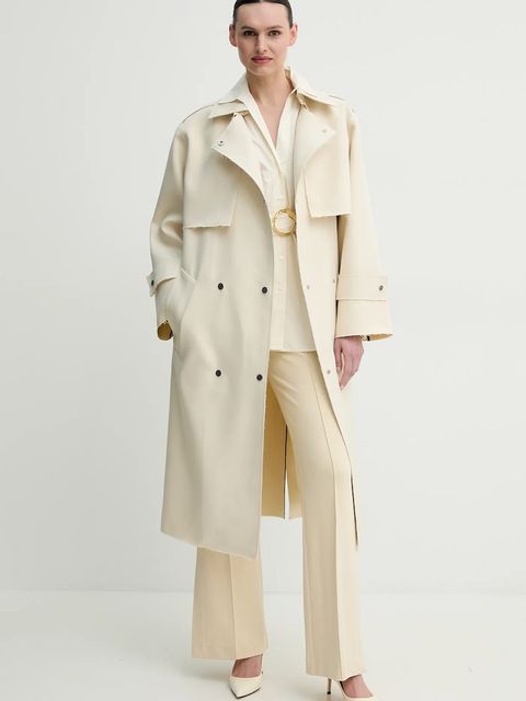 Day Birger et Mikkelsen płaszcz Chapin damski kolor beżowy przejściowy dwurzędowy DAY65243662 - zdjęcie produktu nr 2