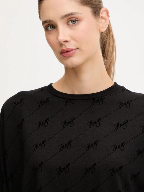 HUGO bluza damska kolor czarny wzorzysta 50545210