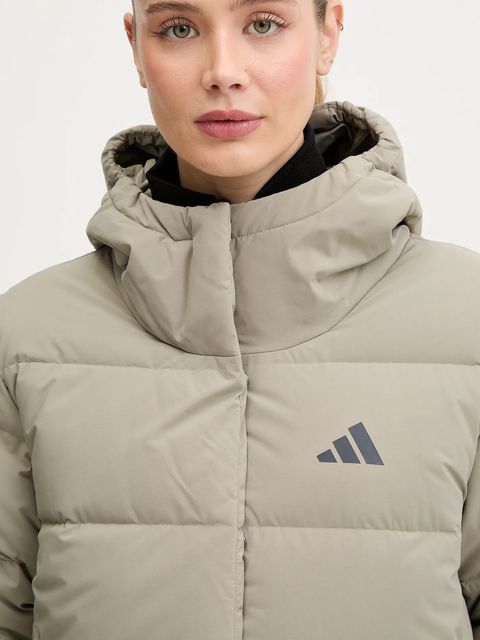 adidas kurtka puchowa Helionic kolor zielony zimowa JX3027