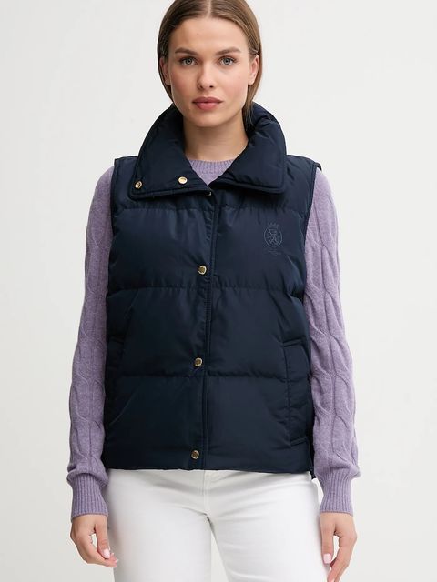 Tommy Hilfiger bezrękawnik puchowy kolor granatowy przejściowy WW0WW46545 - zdjęcie produktu nr 1