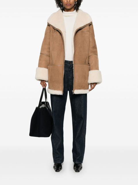 TOTEME Signature shearling jacket - Brown - zdjęcie produktu nr 2