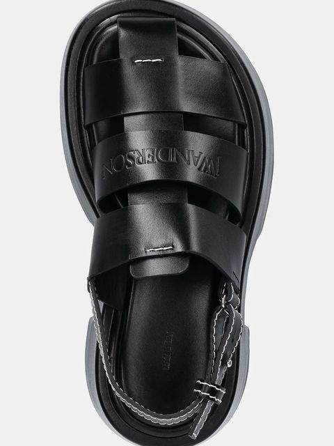 JW Anderson sandały skórzane damskie kolor czarny na platformie SN0099 LA0323 999