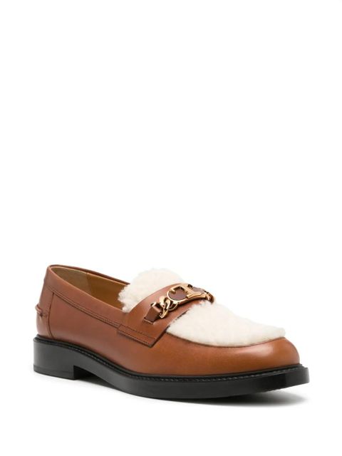 Tod's shearling leather loafers - Brown