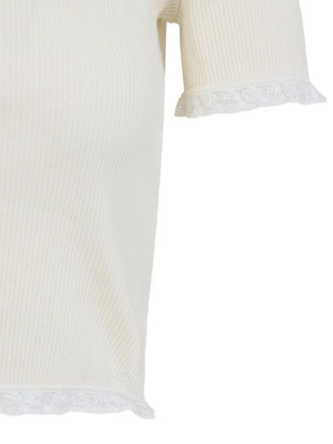Miu Miu lace-trimmed top - White