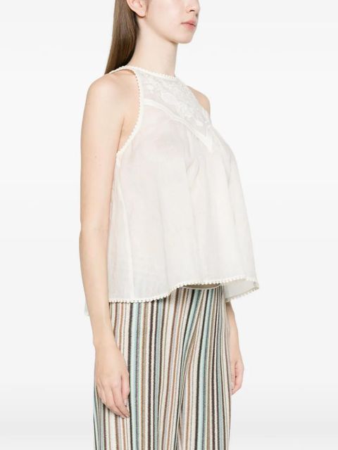 TWINSET sleeveless round-neck blouse - Neutrals