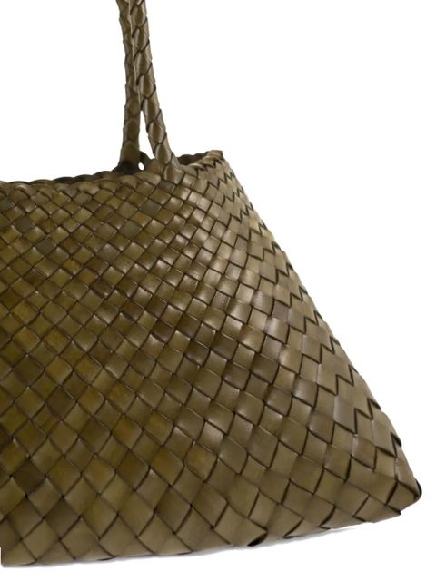 DRAGON DIFFUSION big Santa Croce woven-design shoulder bag - Green