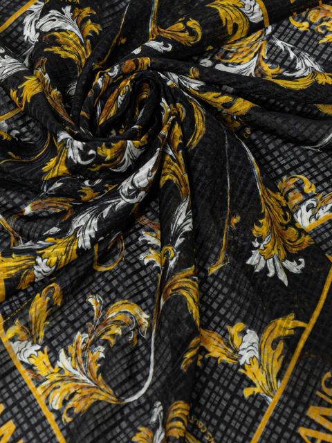 Versace Jeans Couture apaszka jedwabna damska kolor czarny wzorzysta 78HA7H02 ZG353