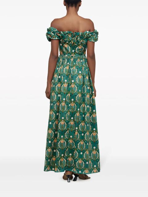 Agua By Agua Bendita Espliego Lunar cotton maxi dress - Green
