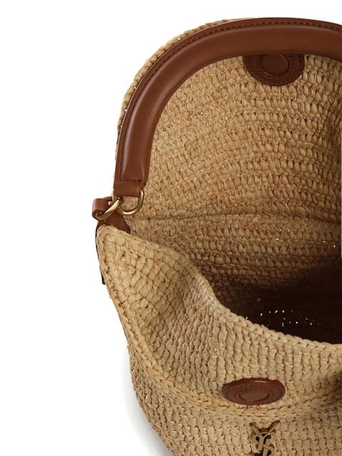 Saint Laurent Gaby raffia bucket bag - Neutrals
