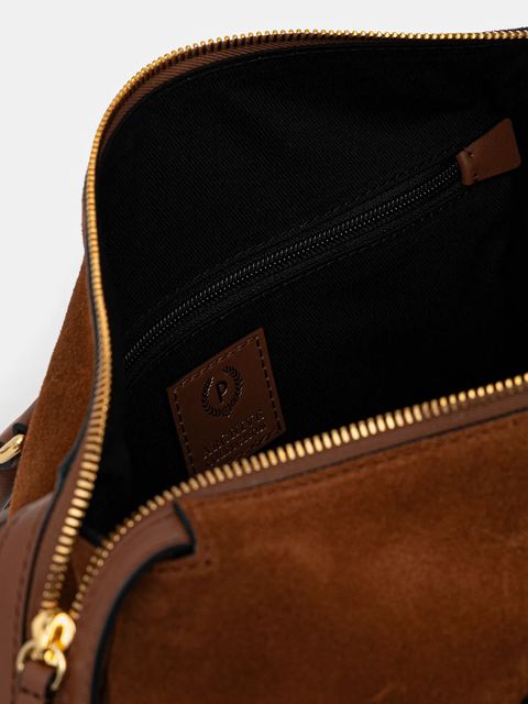 Pollini torebka zamszowa kolor brązowy PC4406PP0N QD1